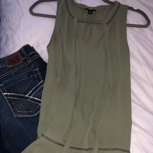Small Mossimo Flowy Olive Tank